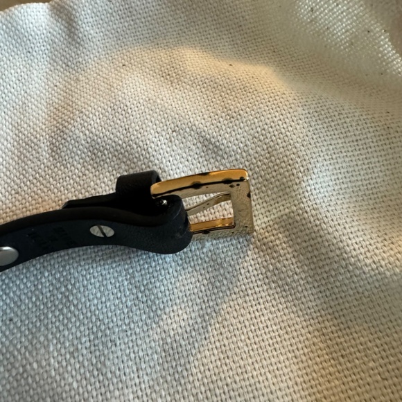 Authentic Valentino Black Rockstud Leather Bracelet-worn 2x-markings on buckle - Picture 5 of 12